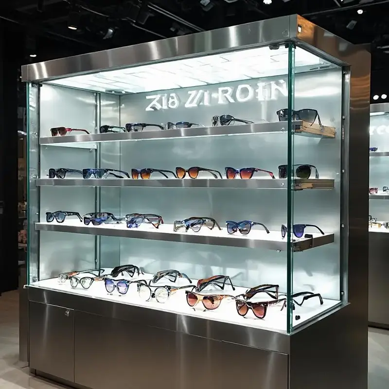 Wat zijn de verschillen tussen een roestvrijstalen displaykast en een glazen weergavekast?