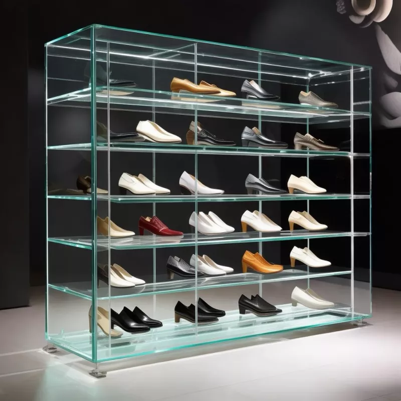 Displayrek voor glazen schoenen