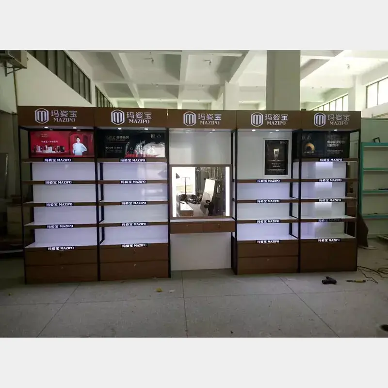 Houten parfum display kast